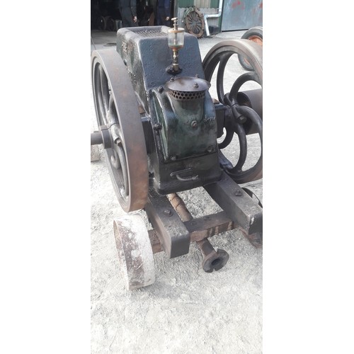 1408 - Blackstone JHSI spring injection engine, 10HP. Original condition, on trolley. Runs c/w exhaust pot