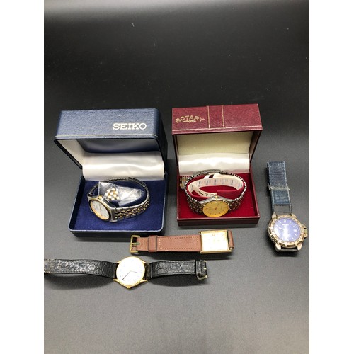 276 - Boxed Seiko watch, boxed Rotary watch, Avia watch, Rotary and Sekonda watch