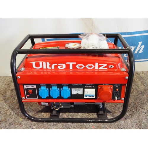 1599 - Ultratoolz 6.5hp generator, unused