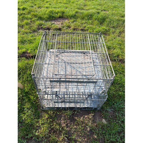 1403 - Vintage galvanised chicken crates