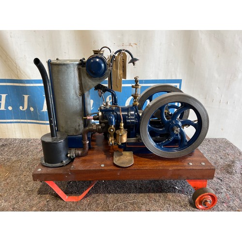 1433 - Stuart Turner open crank petrol engine, ½ HP, circa 1920. Battery and trembler coil ignition. Last r... 