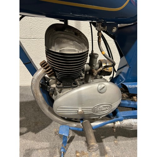 974 - DMW motorcycle. Believed 1954 model. 197 cc Villiers engine. Starts first kick. C/W old receipts and... 