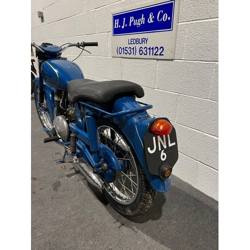 974 - DMW motorcycle. Believed 1954 model. 197 cc Villiers engine. Starts first kick. C/W old receipts and... 