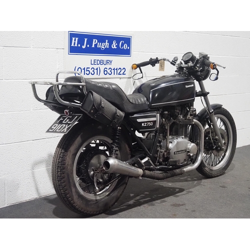 1009 - Kawasaki KZ750 Twin motorcycle. 1982. 749cc. 
Frame No. KZ750Y-000844
Engine No. KZ750BE061030
Runs ... 