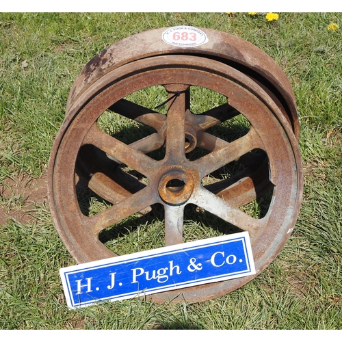 683 - Cast iron wheels 24” dia - 2