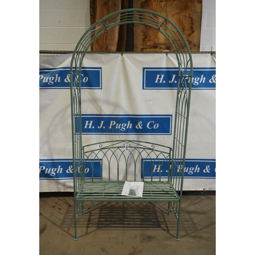 841 - Metal rose arch bench