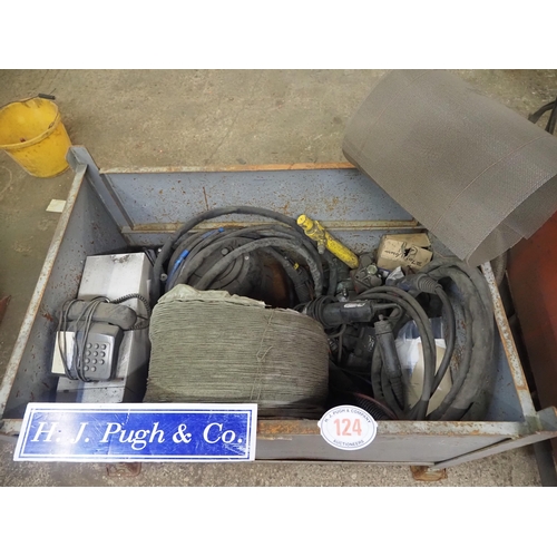 124 - Metal storage bins with welding guns etc