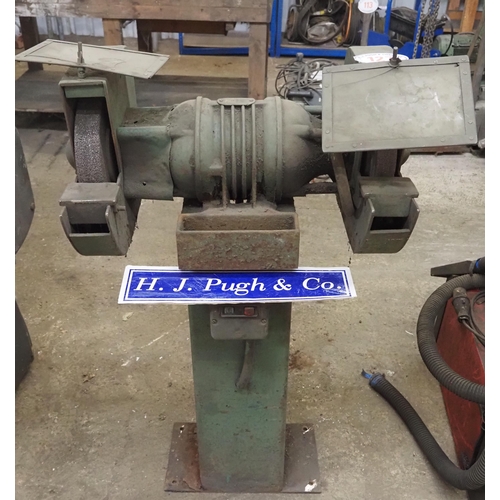 127 - Large double ended grinder on stand