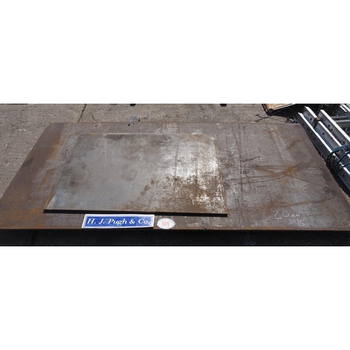 189 - Mild steel plate 20mm, 8ft x 4ft and mild steel plate 12mm, 49 x 35