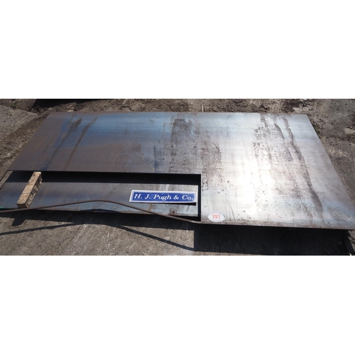 191 - Mild steel plate 8mm, 98 x 49