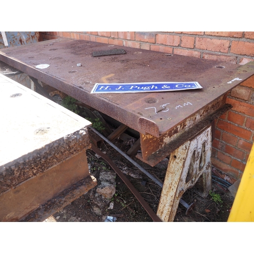 204 - 75mm Mild steel table 78 x 30