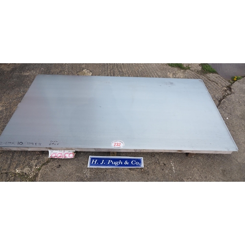 232 - Galvanised sheets 2m x 1m, 2mm thick - 10