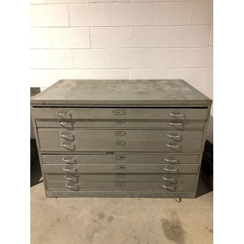 751 - Large 8 drawer steel cabinet 40” x 58” x 35”