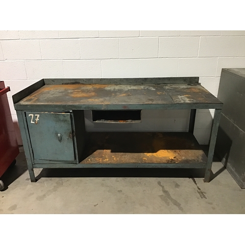 752 - Large steel workshop bench 33” x 72” x 30”