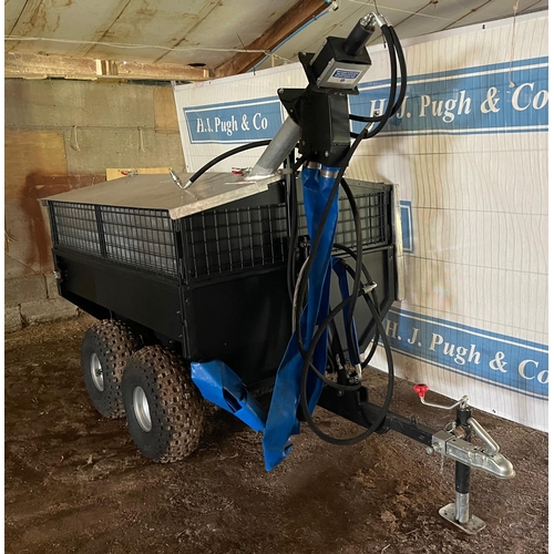 109 - Combo twin axle feed trailer fitted with hydraulic feed auger. 750kg capacity approx. unused prototy... 