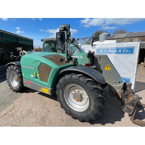 118 - Kramer KT357 Loadall. 2018. Runs and Drives. 3470 hours showing. Fitted with pick-up hitch. C/w pall... 