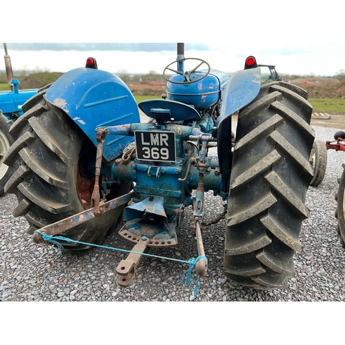 181 - Roadless Fordson Major diesel tractor. 1956. Runner. SN- LMR369. Reg. LMR 369. V5