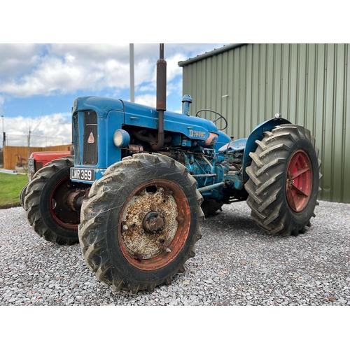 181 - Roadless Fordson Major diesel tractor. 1956. Runner. SN- LMR369. Reg. LMR 369. V5