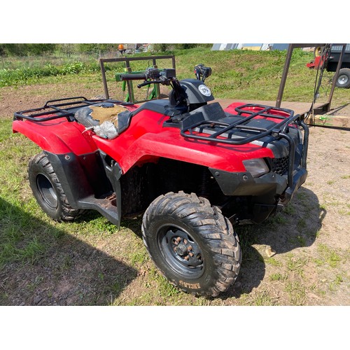 109A - Honda TRX 420 2014 four wheel drive quadbike, runs and drives. Key in office