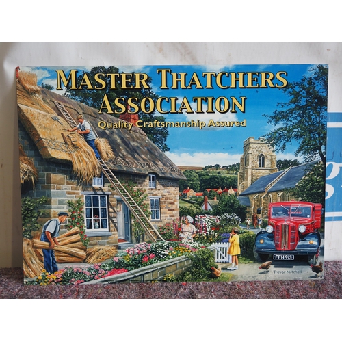 1712 - Tin sign - Master Thatchers association 28 x 20