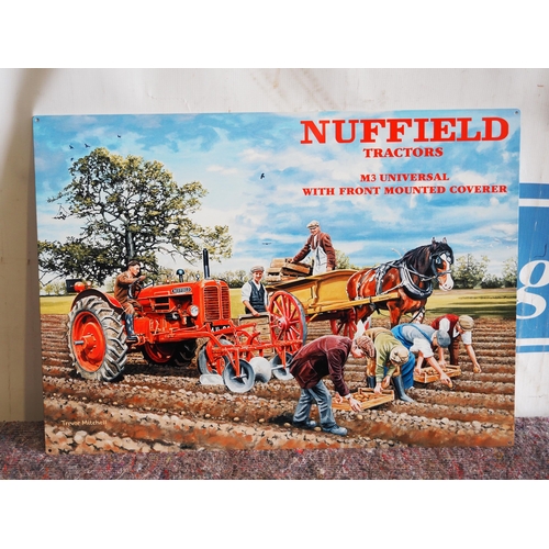 1713 - Tin sign - Nuffield tractors 28 x 20