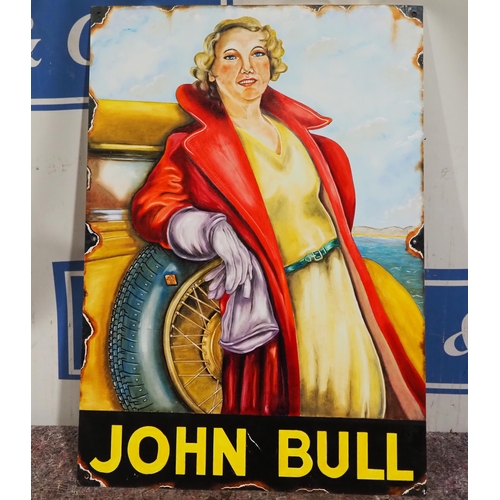 695 - Painting on board of an original enamel sign - John Bull 36 x 25