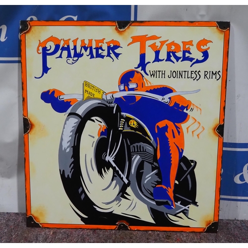 698A - Painting on board of an original enamel sign - Palmer Tyres 33 x 32