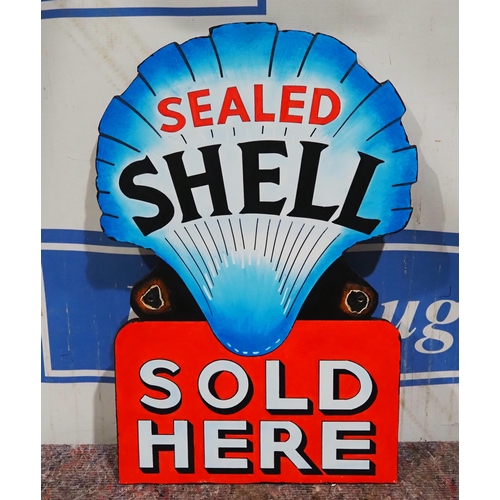 700 - Painting on board of an original enamel sign - Shell Sealed 27 x 19