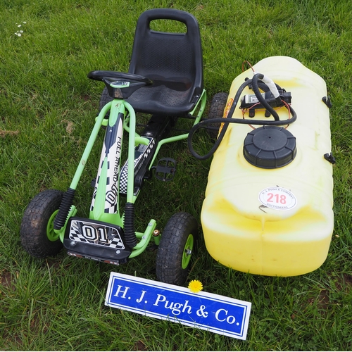 218 - Quad sprayer and childs go kart