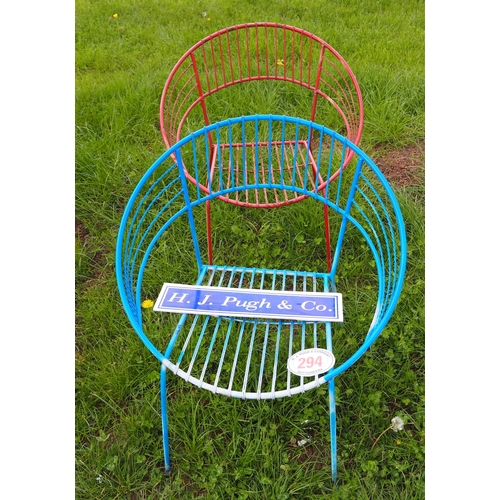 294 - 2 Retro garden chairs