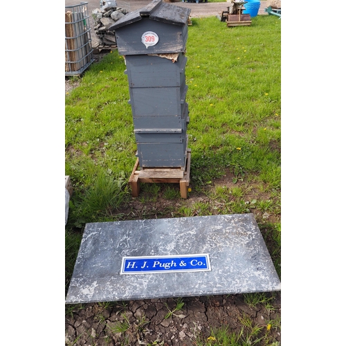 309 - Bee hive and granite slab