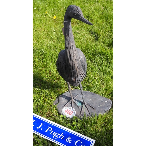 468 - Heron bronze garden ornament