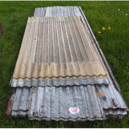 540 - Large quantity of corrugated roofing sheets