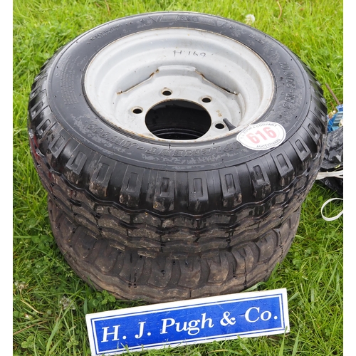 616 - 10/75-15.3 6 Nut wheels and tyres - 2