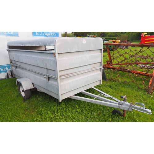 1318 - Galvanised single axle livestock trailer 8 x 4ft