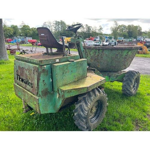 1582 - Thwaites 3 ton swivel tip diesel dumper, electric start