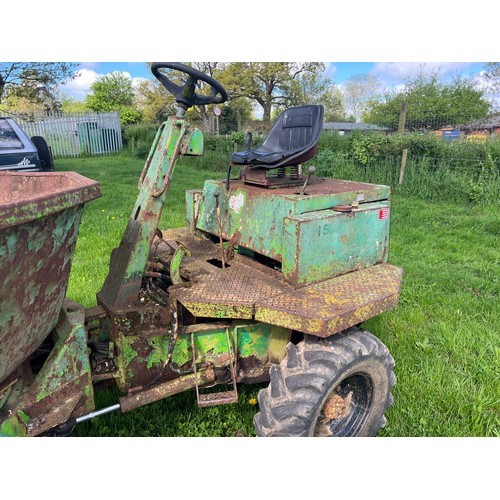 1582 - Thwaites 3 ton swivel tip diesel dumper, electric start