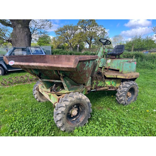 1582 - Thwaites 3 ton swivel tip diesel dumper, electric start