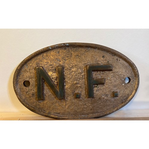 203 - Believed original N.F Brass plaque 24.5cm x 15cm