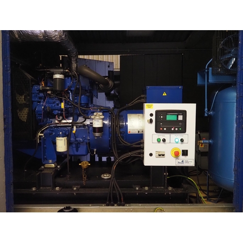 176 - Swan generating set with Perkins engine and automatic change over panel. 30KVA. The lot includes a C... 