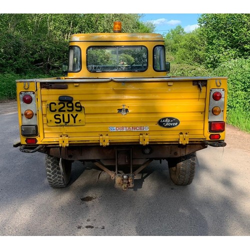 268 - Land Rover Defender 110. C Reg. No MOT, 2.5 naturally aspirated. Key in office