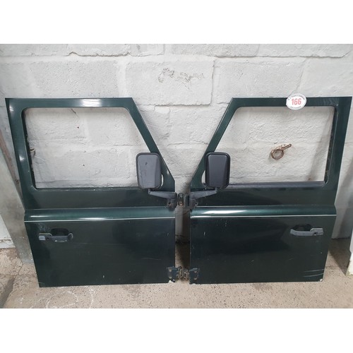 166 - Pair of Land Rover Defender Tdi front doors