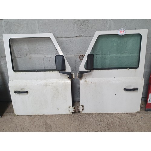 167 - Pair of Land Rover Defender Tdi front doors