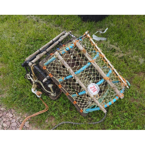 214 - Vintage lobster pots 2ft - 2