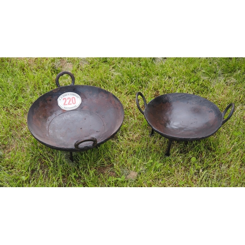 220 - Fire pots 1ft and 2ft - 2