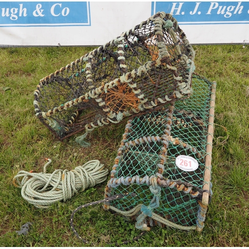 261 - Vintage lobster pots 3ft - 2