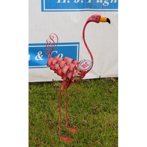 318 - Metal flamingo ornament 3ft