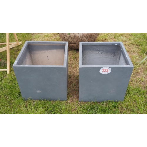 323 - Fibre clay planters 2 x 2ft - 2