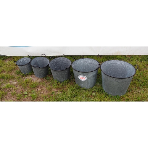 353 - Metal graduated buckets - 5