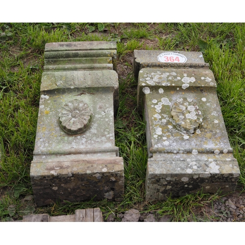 364 - Stone plinths - 2ft